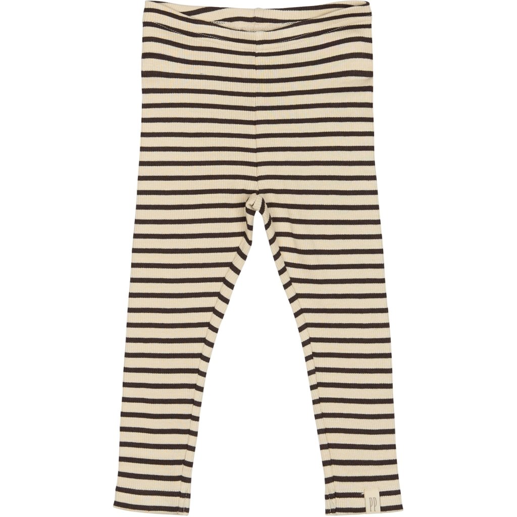 Leggins rib- Coffee bean/Off white