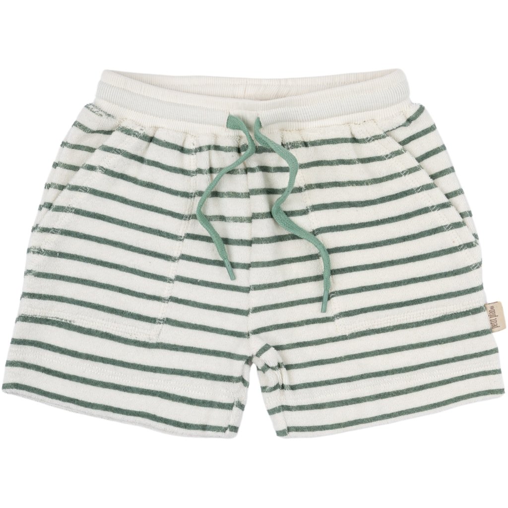 Sweat shorts m lommer- Off white/Green