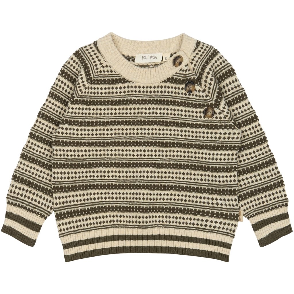 Striktrje, Dark off white/Dusty moss 