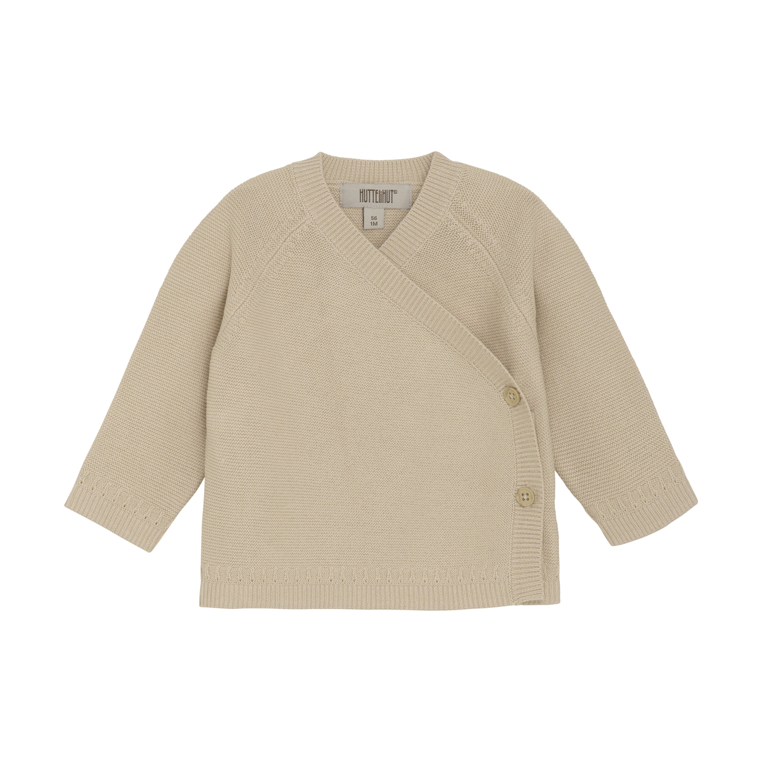 Strikket wrap cardigan- Cement