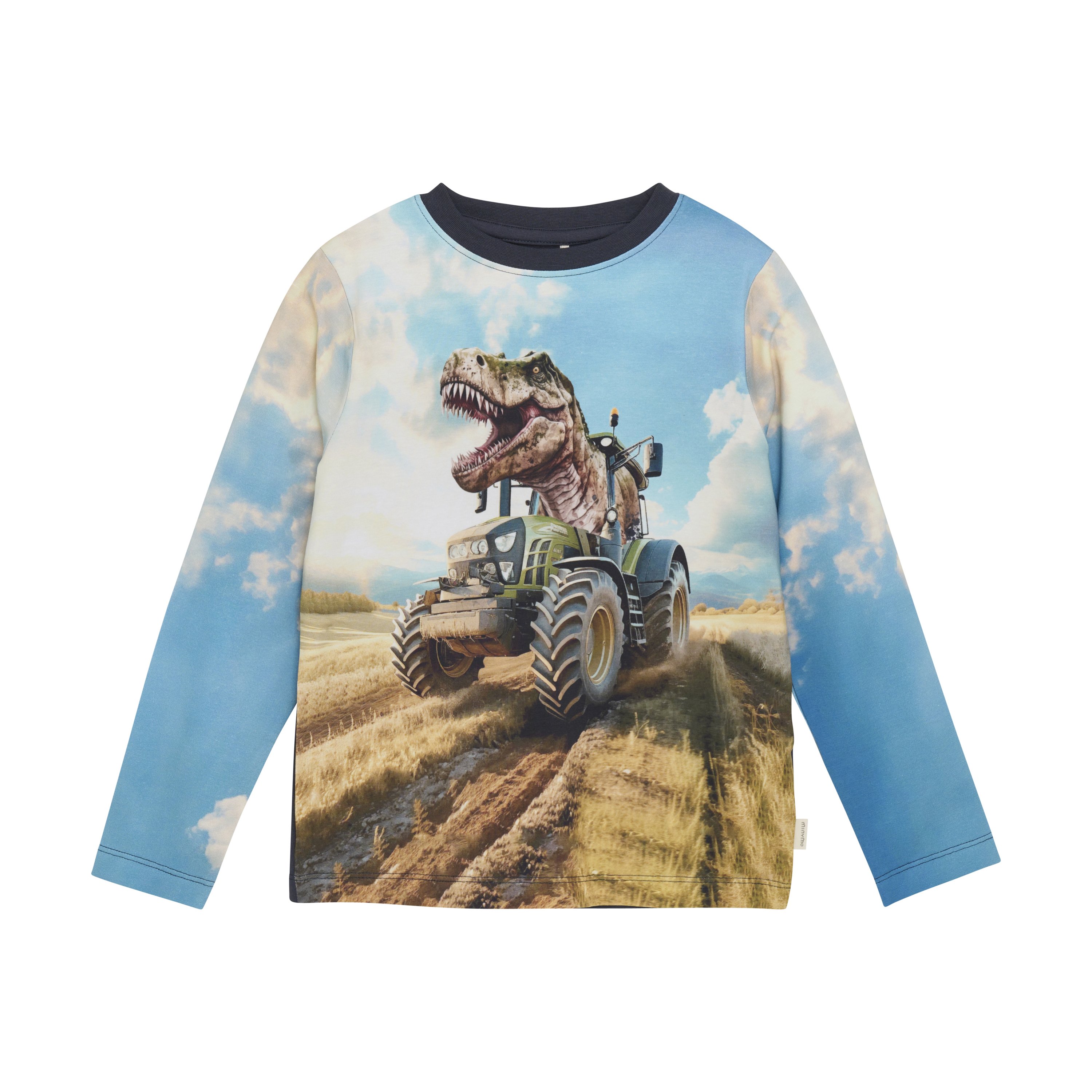 Bluse m print- Traktor/dino