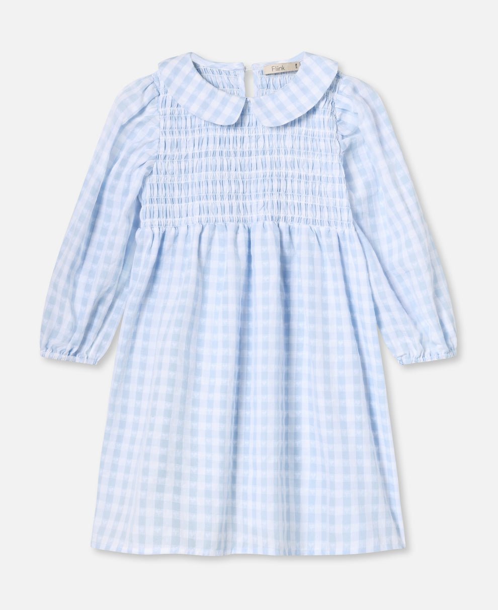 PARI LS DRESS - DREAM BLUE CHECK