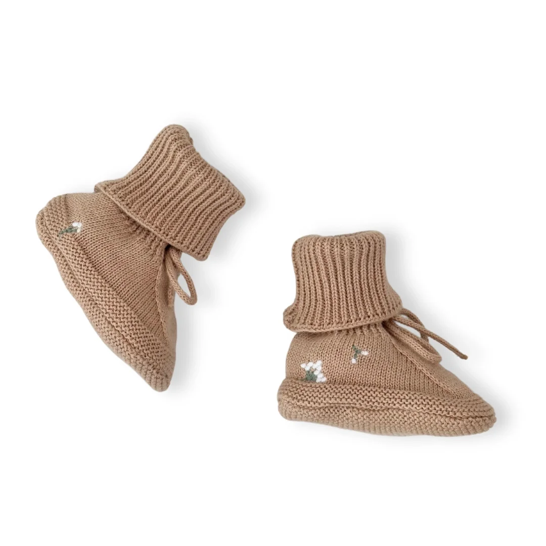 Babyfutterr - kologisk bomuld - Strikket - Nude &amp; Broderi