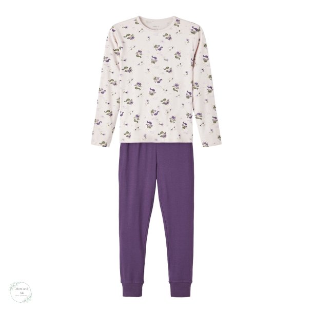 2 delt pyjamas- GRAY LILAC FAIRY NOOS